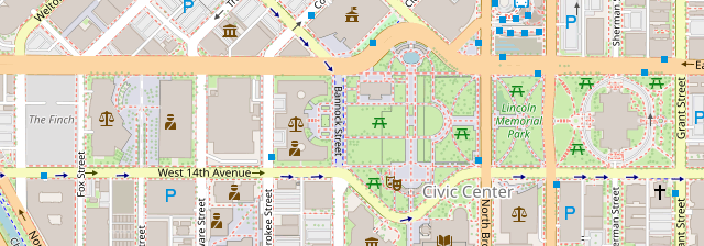 Denver street map showing the restaurant demo location